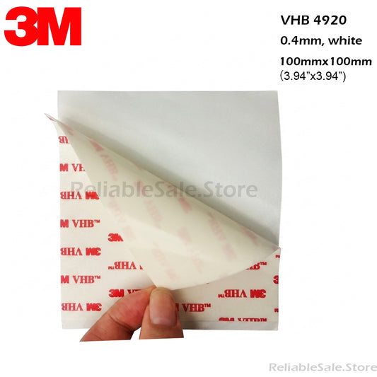 3M 4920 VHB Double-Sided Tape 100mm x 100mm Square Sheet – Acrylic Foam, High-Bond Strength, Replaces Screws & Welds