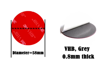 1000Pcs/lot 58mm Round 3M VHB 5608 Double Sided Adhesive Acrylic Foam Tape Mounting Tape Gray Diameter 58mm Disc Circle