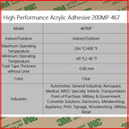 3M 467 Double Coated Adhesive Sheet, Like A4 size (210x297mm)/(8.27"x11.69"),High Temperature Resist
