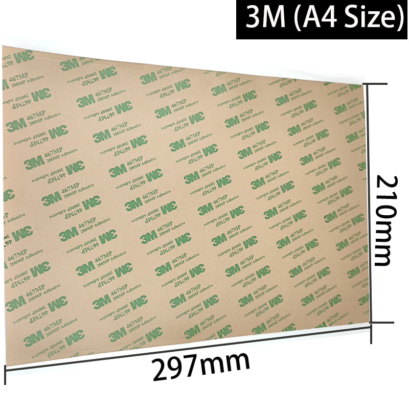 3M 467 Double Coated Adhesive Sheet, Like A4 size (210x297mm)/(8.27"x11.69"),High Temperature Resist