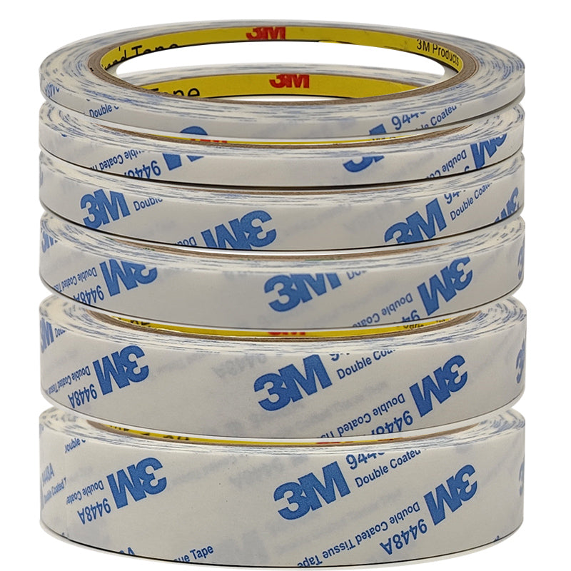 3M 9448A Double Coated Tissue Tape – 50 m Roll, Translucent