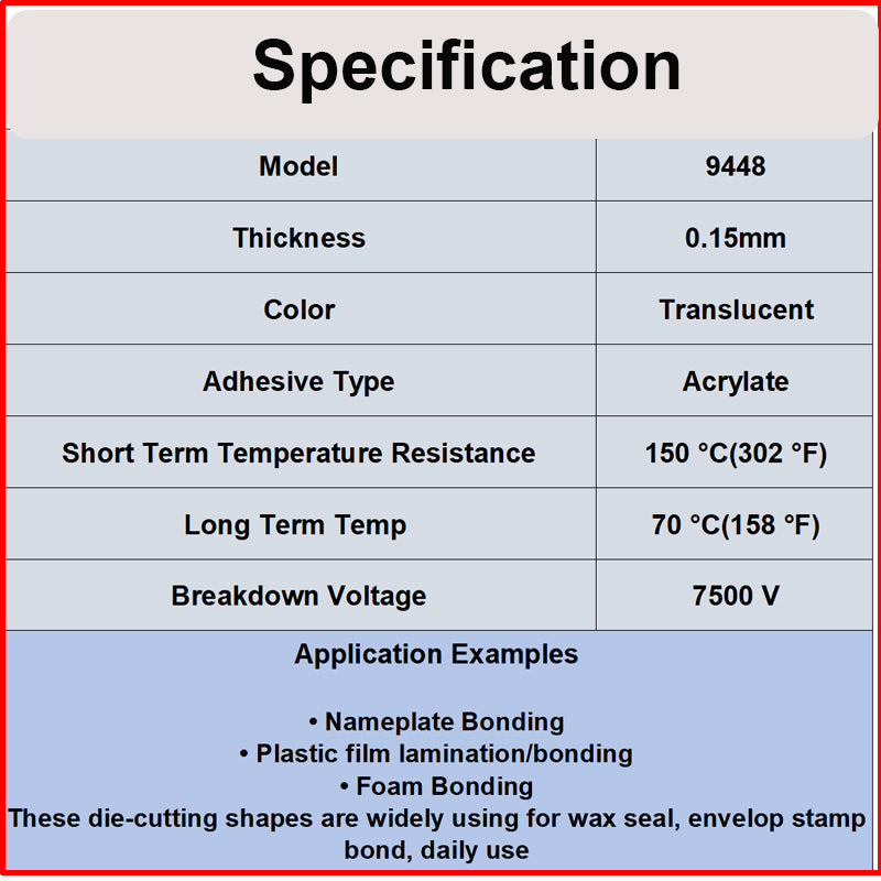 3M 9448A Double Coated Tissue Tape – 50 m Roll, Translucent